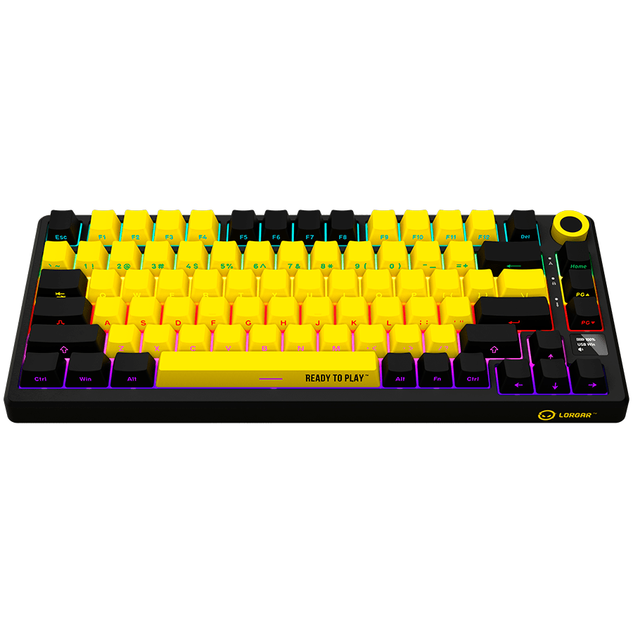 Lorgar KBP7075W Wireless 75% Mechanical Gaming Keyboard Pro - Black/Yellow 15 260605100009970294.jpg. Lorgar KBP7075W Wireless 75% Mechanical Gaming Keyboard Pro - Black/Yellow