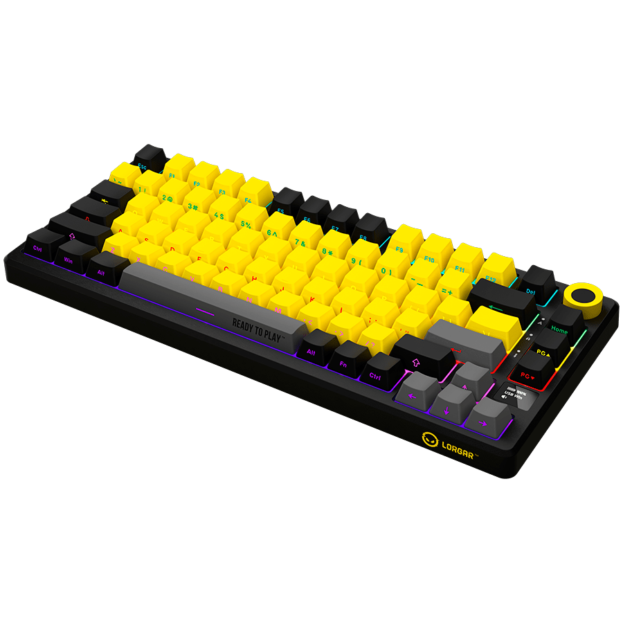 Lorgar KBP7075W Wireless 75% Mechanical Gaming Keyboard Pro - Black/Yellow 20 260605100010079742.jpg. Lorgar KBP7075W Wireless 75% Mechanical Gaming Keyboard Pro - Black/Yellow