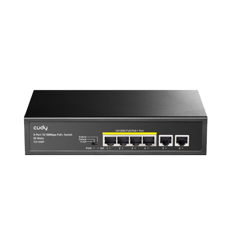 Cudy 6-Port Ethernet Plus 4-Port Gigabit PoE Unmanaged Switch 2 FS1006P_wr_01.jpeg. Cudy 6-Port Ethernet Plus 4-Port Gigabit PoE Unmanaged Switch