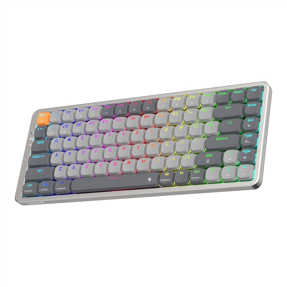 Redragon K652 Azure 75% Wireless Low-Profile RGB Mechanical Keyboard - Grey/Orange 3 RD-K652GG-RGB-PRO_Redragon-AZURE-Wireless-Mechanic. Redragon K652 Azure 75% Wireless Low-Profile RGB Mechanical Keyboard - Grey/Orange