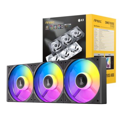 C120R-ARGB-3PK-BK_wr_01.jpg. Antec Connect 120 Reverse ARGB PWM Fan 3 Pack - Black