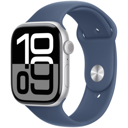 240913080020306145.jpg. Apple Watch Series 10 GPS 46mm Silver Aluminium Case with Denim Sport Band