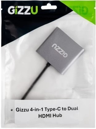 Gizzu 4-in-1 Type-C to Dual HDMI Hub 2 GAPCHHUPD #2. Gizzu 4-in-1 Type-C to Dual HDMI Hub