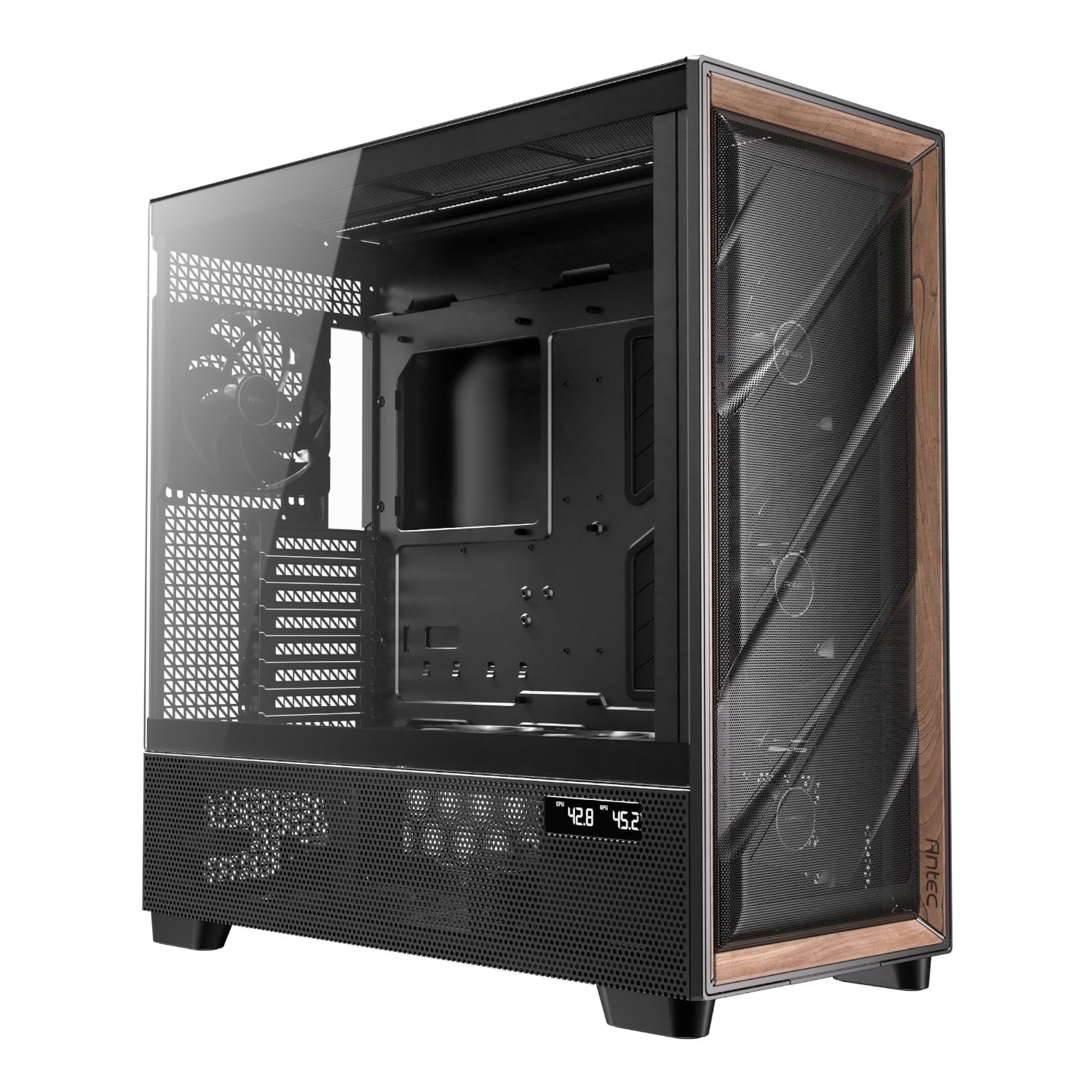 Antec FLUX PRO E-ATX Mid Tower Gaming Chassis – Black 1 Antec_FLUX-PRO_wr_01a.jpg. Antec FLUX PRO E-ATX Mid Tower Gaming Chassis – Black