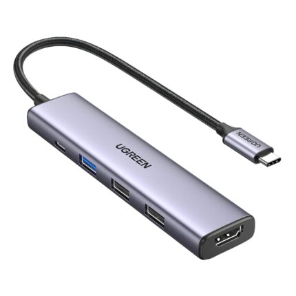 CM478-15495-wr-01.jpg. UGreen Revodok 5-in-1 Type-C Hub | 4K HDMI, USB-A and Type-C Ports – Silver