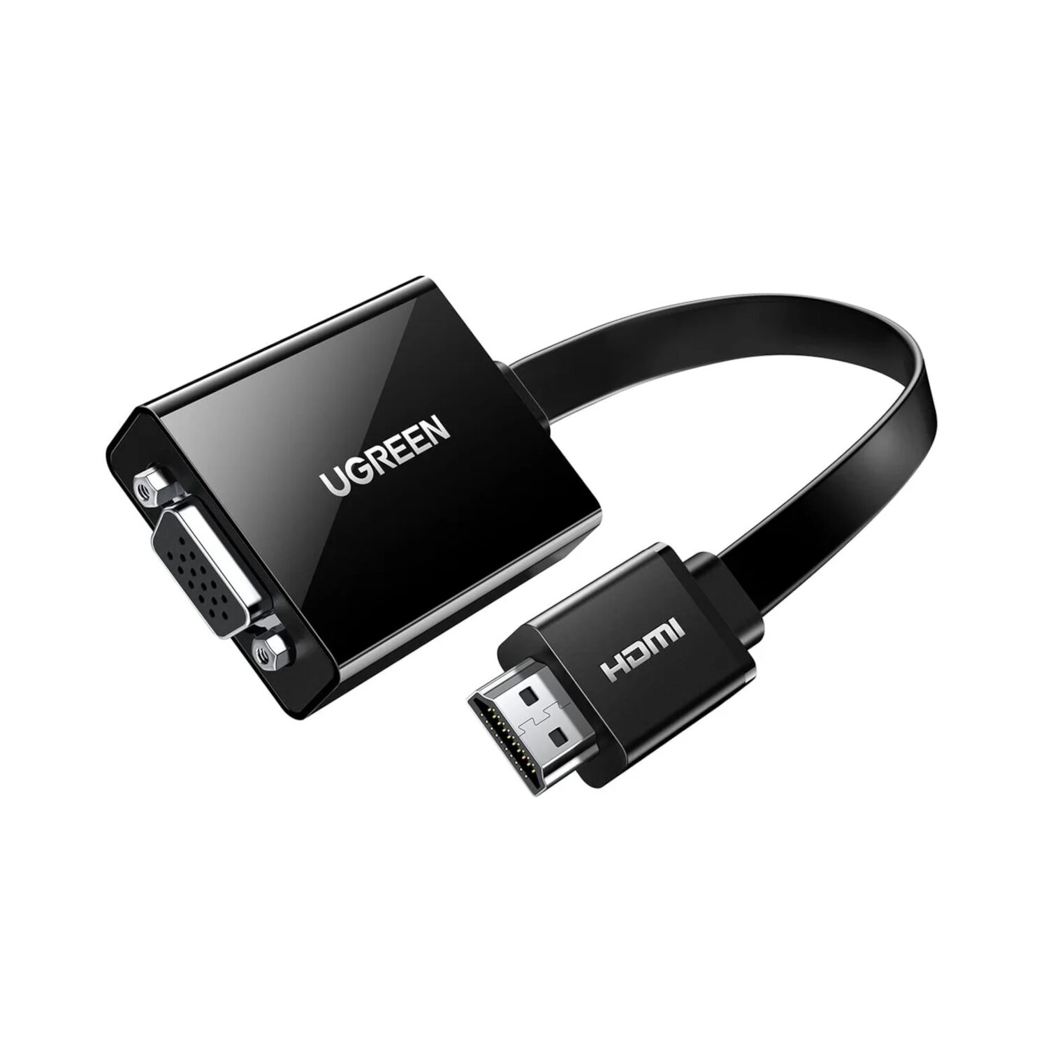 UGREEN HDMI to VGA Adapter, with 3.5mm Audio and Power Port - Black 1 mm103-40248-wr-02.jpg. UGREEN HDMI to VGA Adapter, with 3.5mm Audio and Power Port - Black