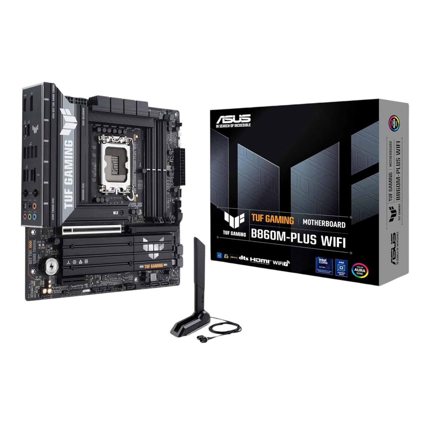 Asus TUF Gaming B860M-Plus Wi-Fi M-ATX Motherboard – Intel LGA1851, DDR5, PCIe 5.0. Wi-Fi 7 1 TUFGAMINGB860M-PLUSWIFI-wr-07.jpg. Asus TUF Gaming B860M-Plus Wi-Fi M-ATX Motherboard – Intel LGA1851, DDR5, PCIe 5.0. Wi-Fi 7