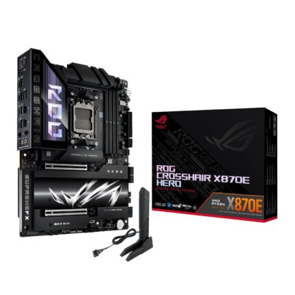 ASUS_ROGCROSSHAIRX870EHERO_wr_01a.jpg. Asus ROG Crosshair X870E HERO ATX Gaming Motherboard