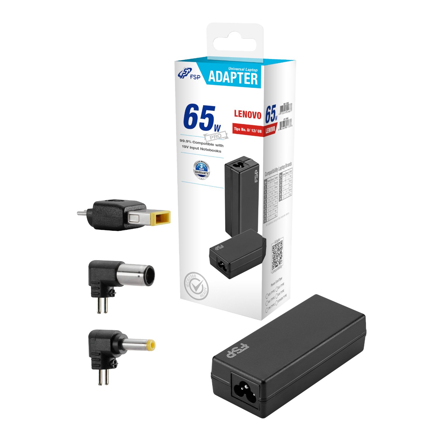 FSP PRO 65W Universal Laptop Adapter – Lenovo 1 PNA0652525_FSP-NB-65W-Lenovo-Notebook-Adapter_wr_0. FSP PRO 65W Universal Laptop Adapter – Lenovo