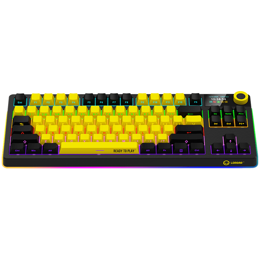 Lorgar KBP70TKLW Wireless TKL Mechanical Gaming Keyboard Pro - Black/Yellow 5 250506160020080696.jpg. Lorgar KBP70TKLW Wireless TKL Mechanical Gaming Keyboard Pro - Black/Yellow