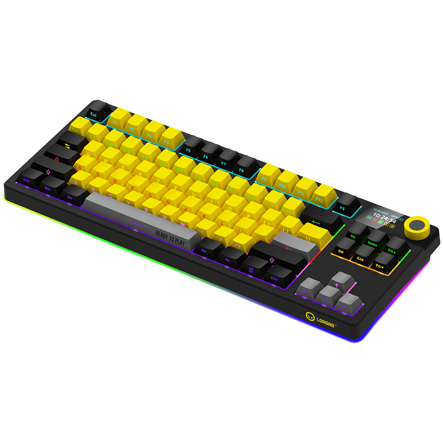 Lorgar KBP70TKLW Wireless TKL Mechanical Gaming Keyboard Pro - Black/Yellow 9 250506160020244338.jpg. Lorgar KBP70TKLW Wireless TKL Mechanical Gaming Keyboard Pro - Black/Yellow
