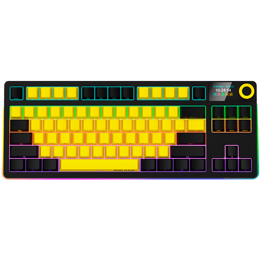 Lorgar KBP70TKLW Wireless TKL Mechanical Gaming Keyboard Pro - Black/Yellow 14 260605100015845961.jpg. Lorgar KBP70TKLW Wireless TKL Mechanical Gaming Keyboard Pro - Black/Yellow