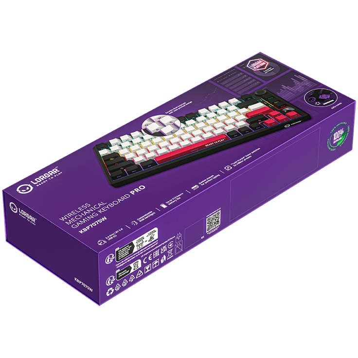 Lorgar KBP7075W Wireless 75% Mechanical Gaming Keyboard Pro - Black/Red 22 260605100018141258.jpg. Lorgar KBP7075W Wireless 75% Mechanical Gaming Keyboard Pro - Black/Red