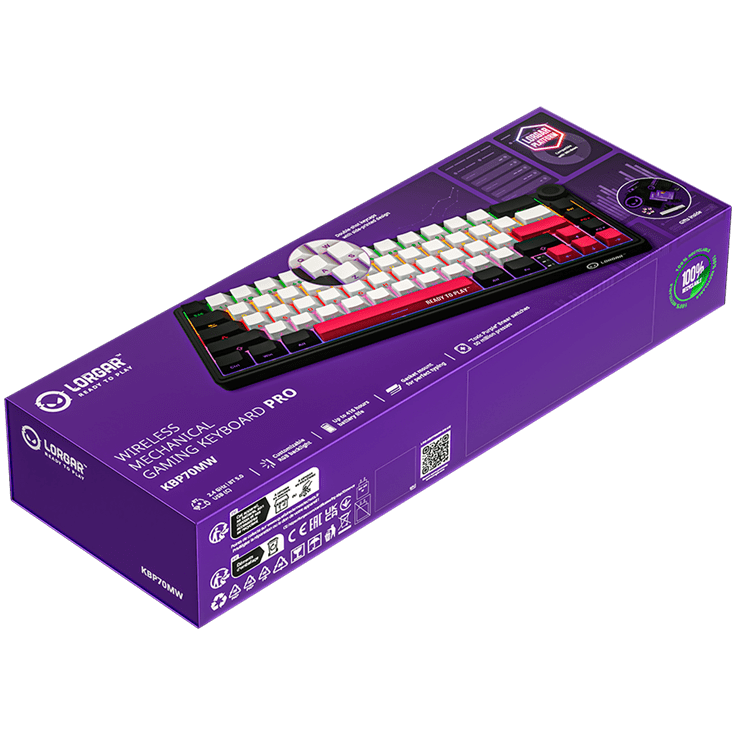 Lorgar KBP70MW Wireless 65% Mechanical Gaming Keyboard Pro - Black/Red 24 260605100017673963.jpg. Lorgar KBP70MW Wireless 65% Mechanical Gaming Keyboard Pro - Black/Red
