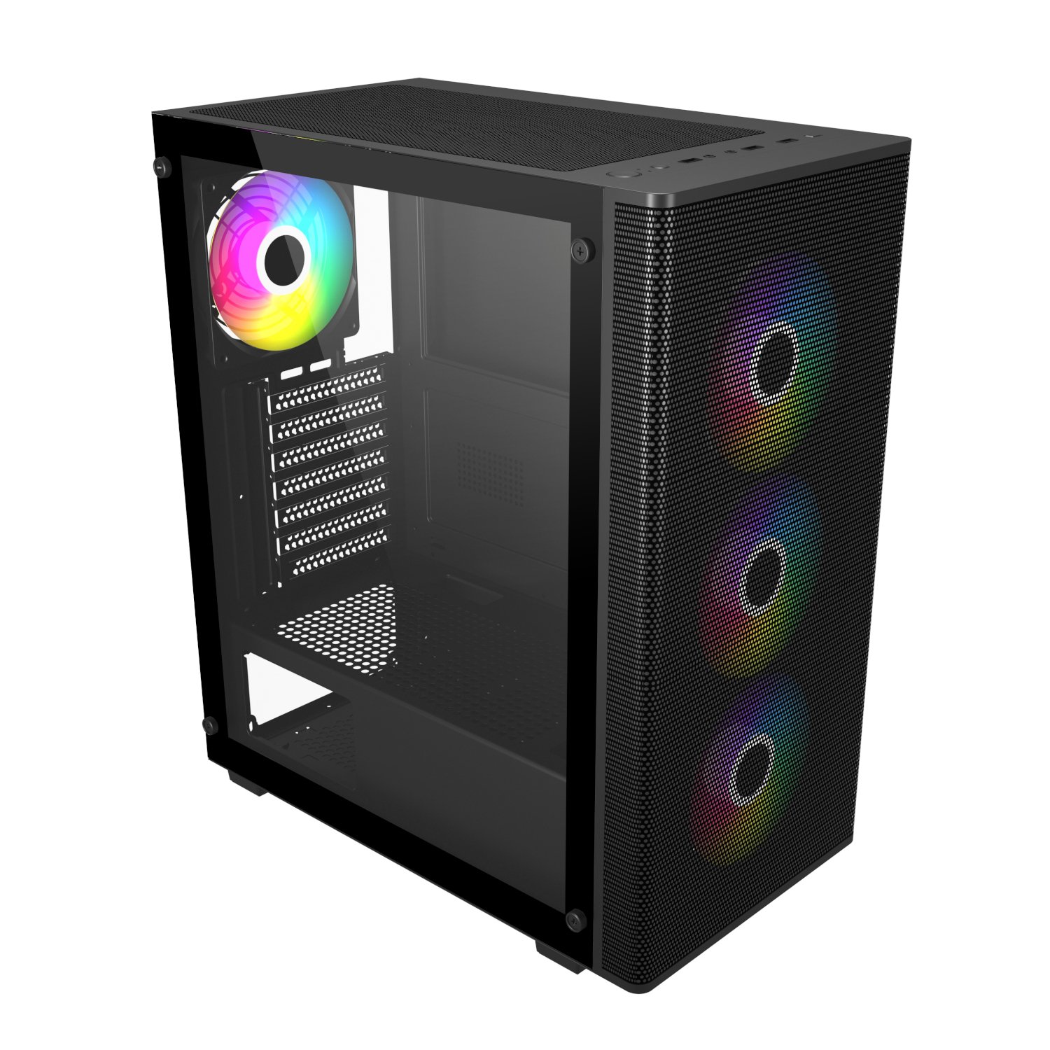 FSP M220 ATX Mid Tower Gaming Chassis - Black 1 M220-BA_FSP-M220-ATX-RGB-Gaming-Chassis-Black_wr_0. FSP M220 ATX Mid Tower Gaming Chassis - Black