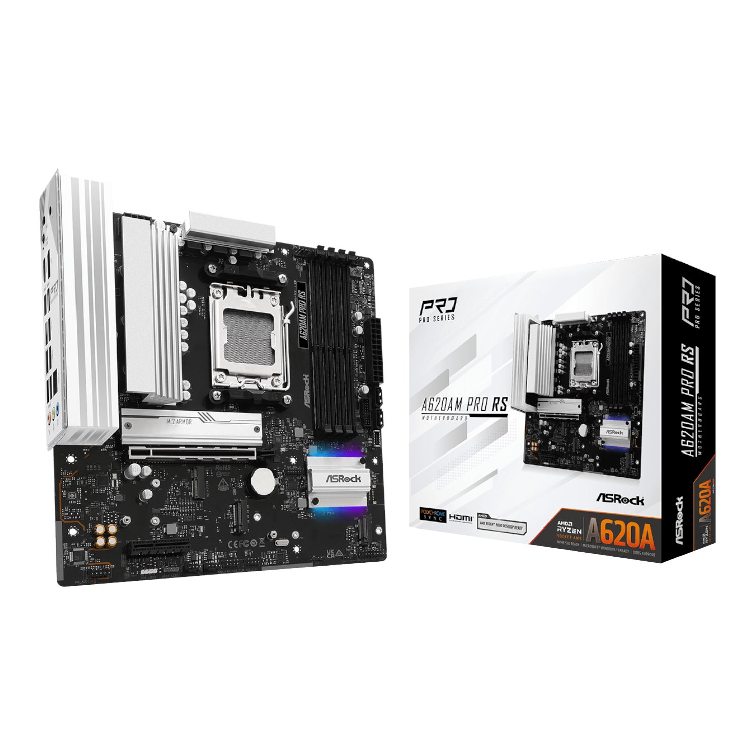 ASRock A620AM Pro RS AM5 M-ATX Motherboard 1 A620AM-PRO-RS_ASRock-A620AM-Pro-RS-AM5-M-ATX-Mothe. ASRock A620AM Pro RS AM5 M-ATX Motherboard