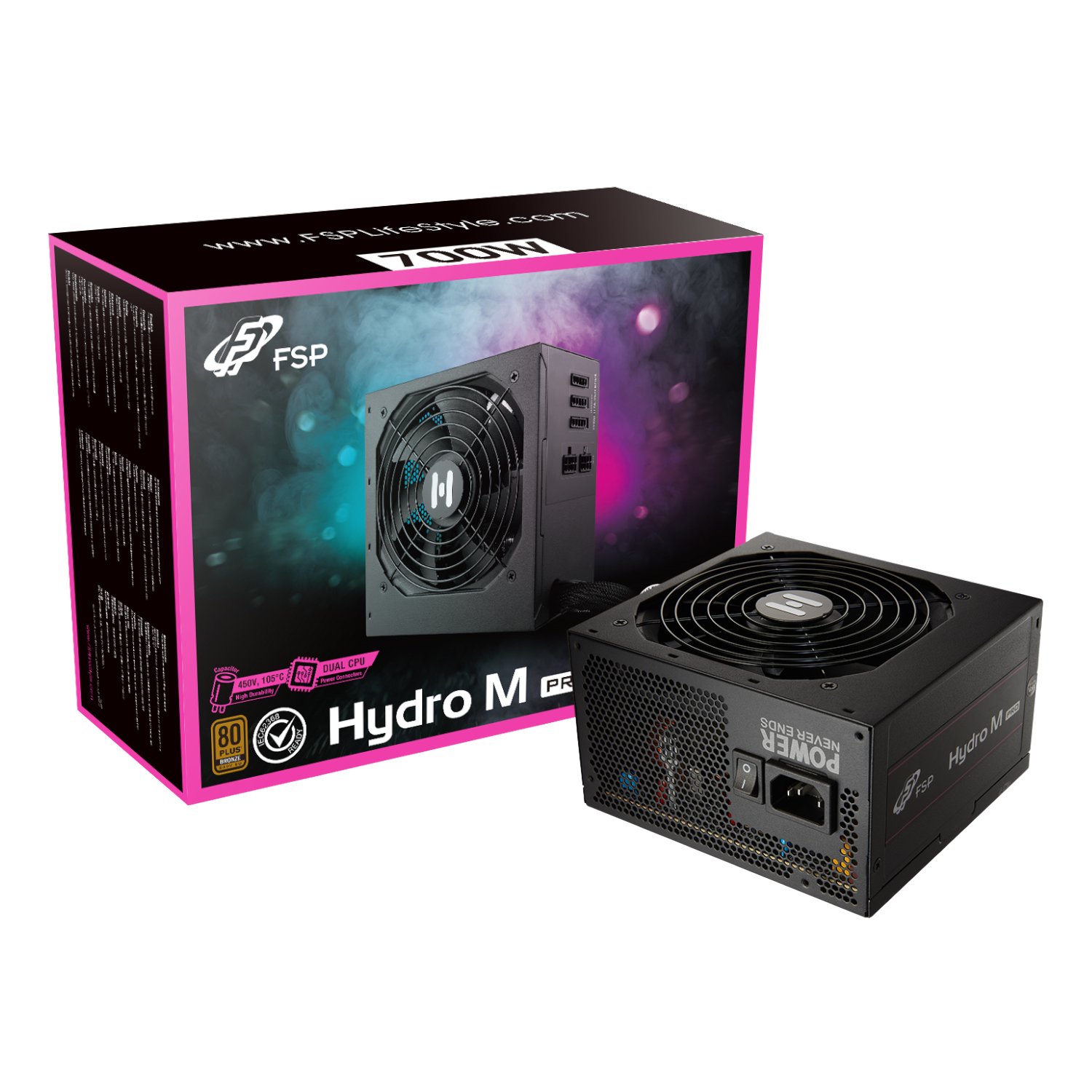 FSP Hydro M Pro 700W 80PLUS Bronze Gen5 Semi-modular Power Supply 1 HP2-700MGEN5_FSP-Hyrdo-M-Pro-700W-80PLUS-Bronze-Ge. FSP Hydro M Pro 700W 80PLUS Bronze Gen5 Semi-modular Power Supply