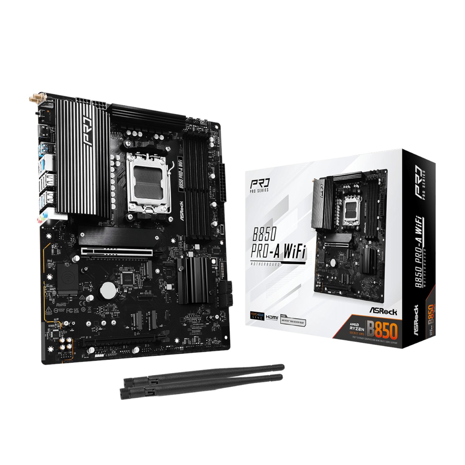 ASRock B850 Pro-A Wi-Fi AM5 ATX Motherboard 1 B850-PRO-A-WIFI_ASRock-B850-Pro-A-Wi-Fi-AM5-ATX-Mo. ASRock B850 Pro-A Wi-Fi AM5 ATX Motherboard