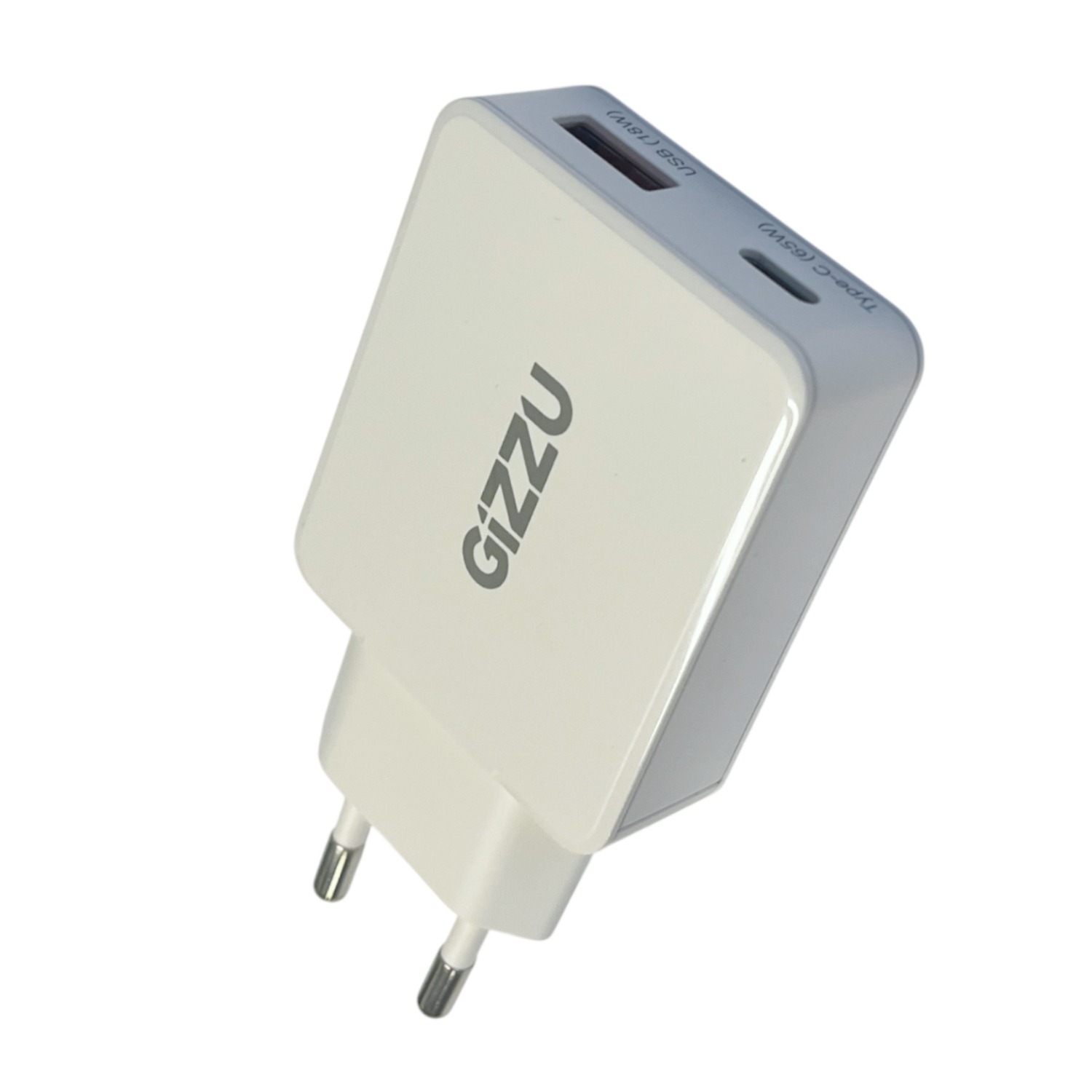 Gizzu 2-Port 65W GaN Wall Charger 2 GWCCU65W_Gizzu-2-Port-65W-GaN-Wall-Charger-White_w. Gizzu 2-Port 65W GaN Wall Charger