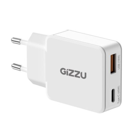 GWCCU45W_Gizzu-2-Port-45W-GaN-Wall-Charger-White_w. Gizzu 2-Port 45W GaN Wall Charger