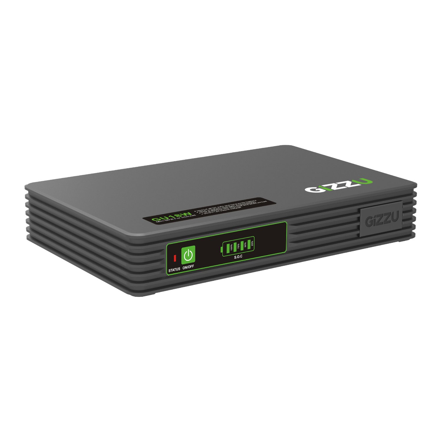 Gizzu SURF Simple 18W 55Wh LiFePO4 MINI DC UPS - Black 1 GU18W_Gizzu-SURF-Simple-18W-55Wh-LiFePO4-MINI-DC-U. Gizzu SURF Simple 18W 55Wh LiFePO4 MINI DC UPS - Black