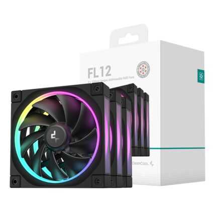 R-FL12SE-BKAPN3-G_DeepCool-FL12-3-in-1-ARGB-120mm-. DeepCool FL12 3-in-1 ARGB 120mm Fan 3 Pack - Black
