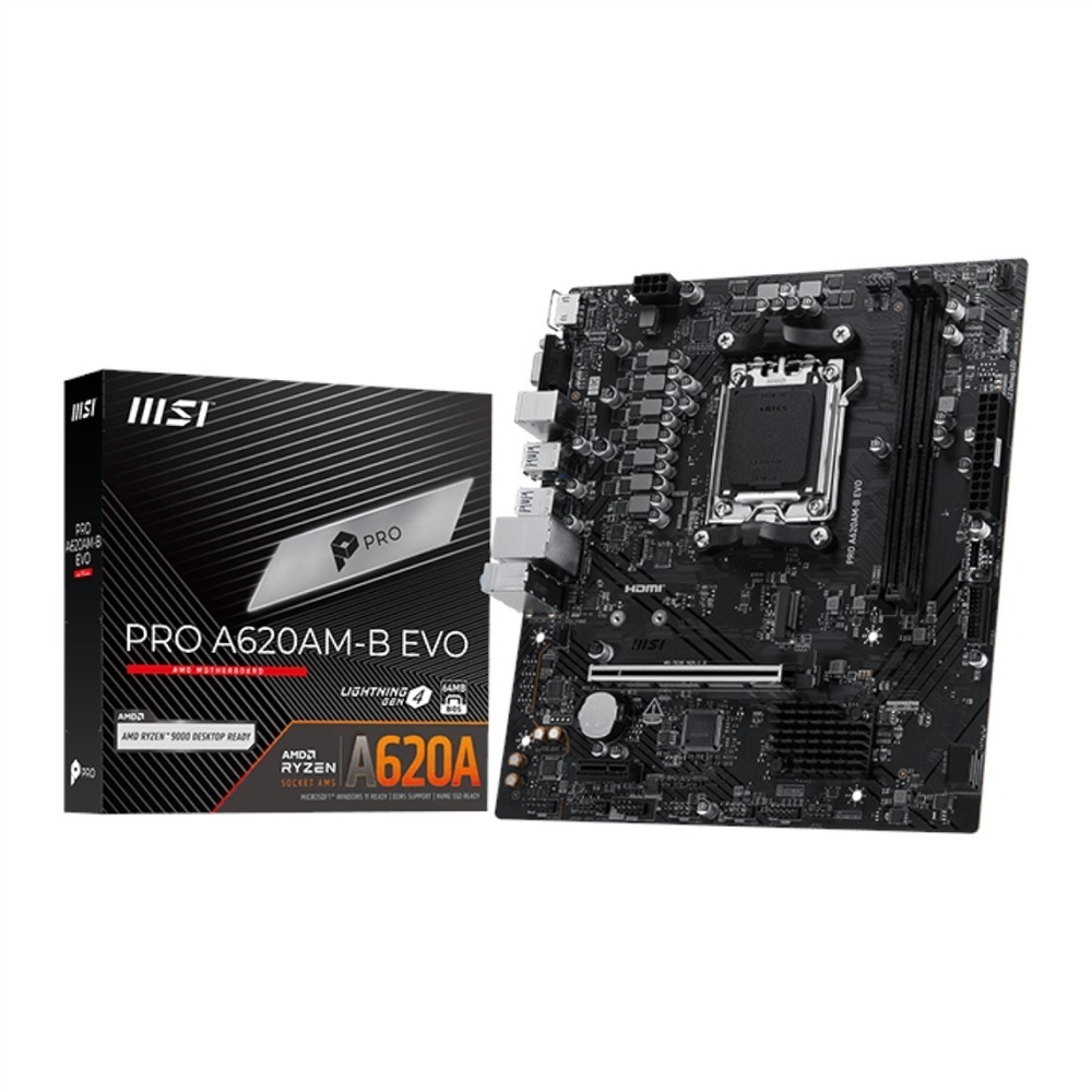 MSI PRO A620AM-B EVO AM5 M-ATX Motherboard 1 PROA620AM-B-EVO_MSI-PRO-A620AM-B-EVO-AM5-M-ATX-Mot. MSI PRO A620AM-B EVO AM5 M-ATX Motherboard