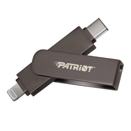 PI256GSKM30CL_Patriot-iLuxe-Stick-C-256GB-USB-3.2-. Patriot iLuxe Stick C 256GB USB 3.2 GEN 1 Type C + Lightning Flash Drive - Black