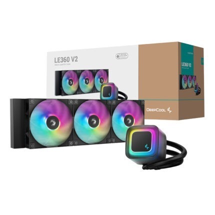 R-LE360-BKAMMC-G-2_DeepCool-LE360-V2-ARGB-360mm-AI. DeepCool LE360 V2 ARGB 360mm AIO Liquid Cooler - Black