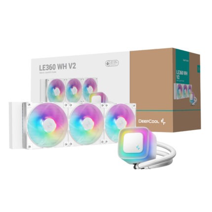R-LE360-WHAMMN-G-2-White_DeepCool-LE360-V2-ARGB-36. DeepCool LE360 V2 ARGB 360mm AIO Liquid Cooler - White