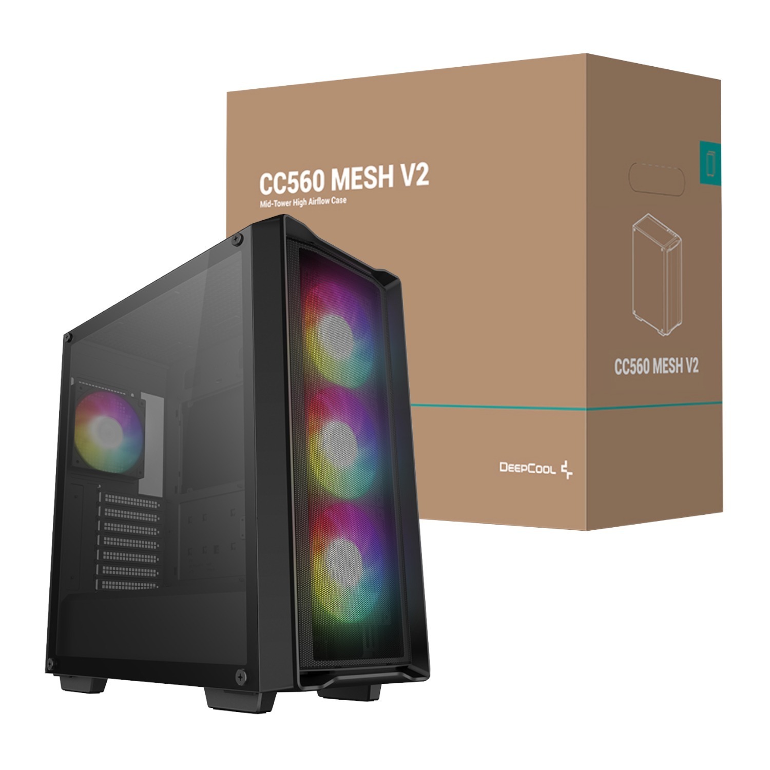 DeepCool CG560 V2 ATX Gaming Chassis – Black 2 R-CC560-BKAMA4-G-2_DeepCool-CG560-MESH-V2-ATX-Mid-. DeepCool CG560 V2 ATX Gaming Chassis – Black