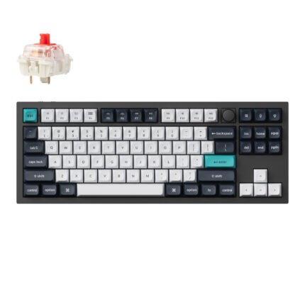Q3M-M1_Keychron-Q3-Max-80-Full-Assembled-Knob-Hot-. Keychron Q3 Max 80% Full Assembled Knob Red Switch Hot-Swap Gateron Jupiter RGB Wireless Keyboard - Black