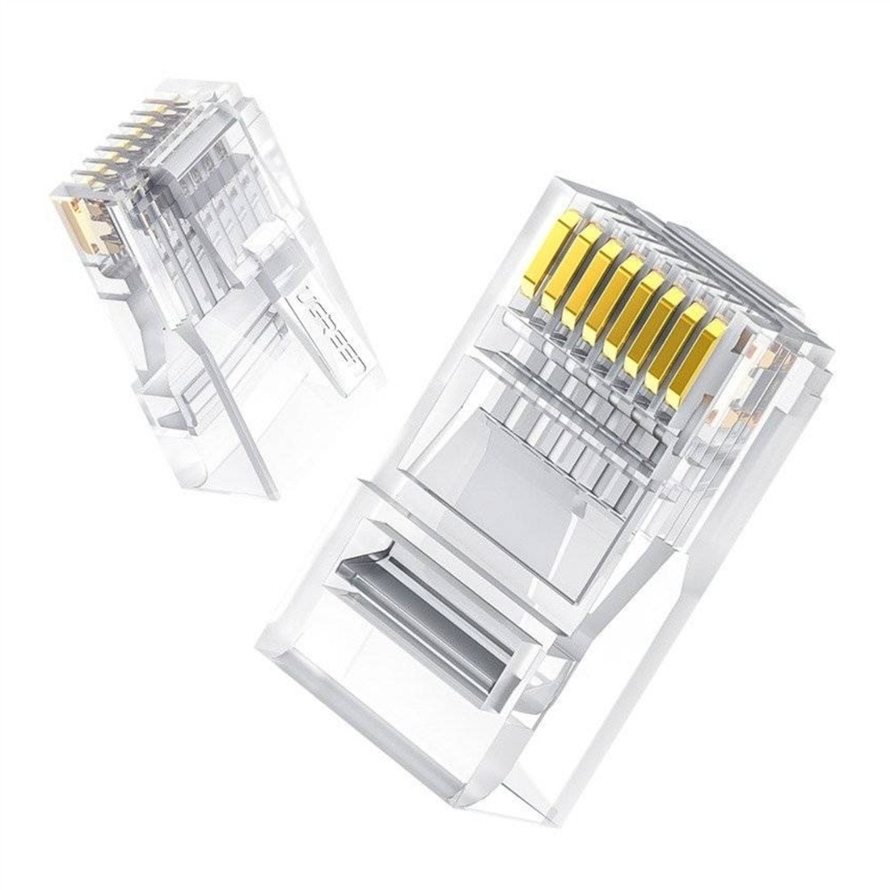UGREEN Cat6 RJ45 Modular Plugs - Transparent with Gold Contacts (10 Pieces) 1 NW120-50961_UGREEN-Cat6-RJ45-Modular-Plugs-Transpa. UGREEN Cat6 RJ45 Modular Plugs - Transparent with Gold Contacts (10 Pieces)