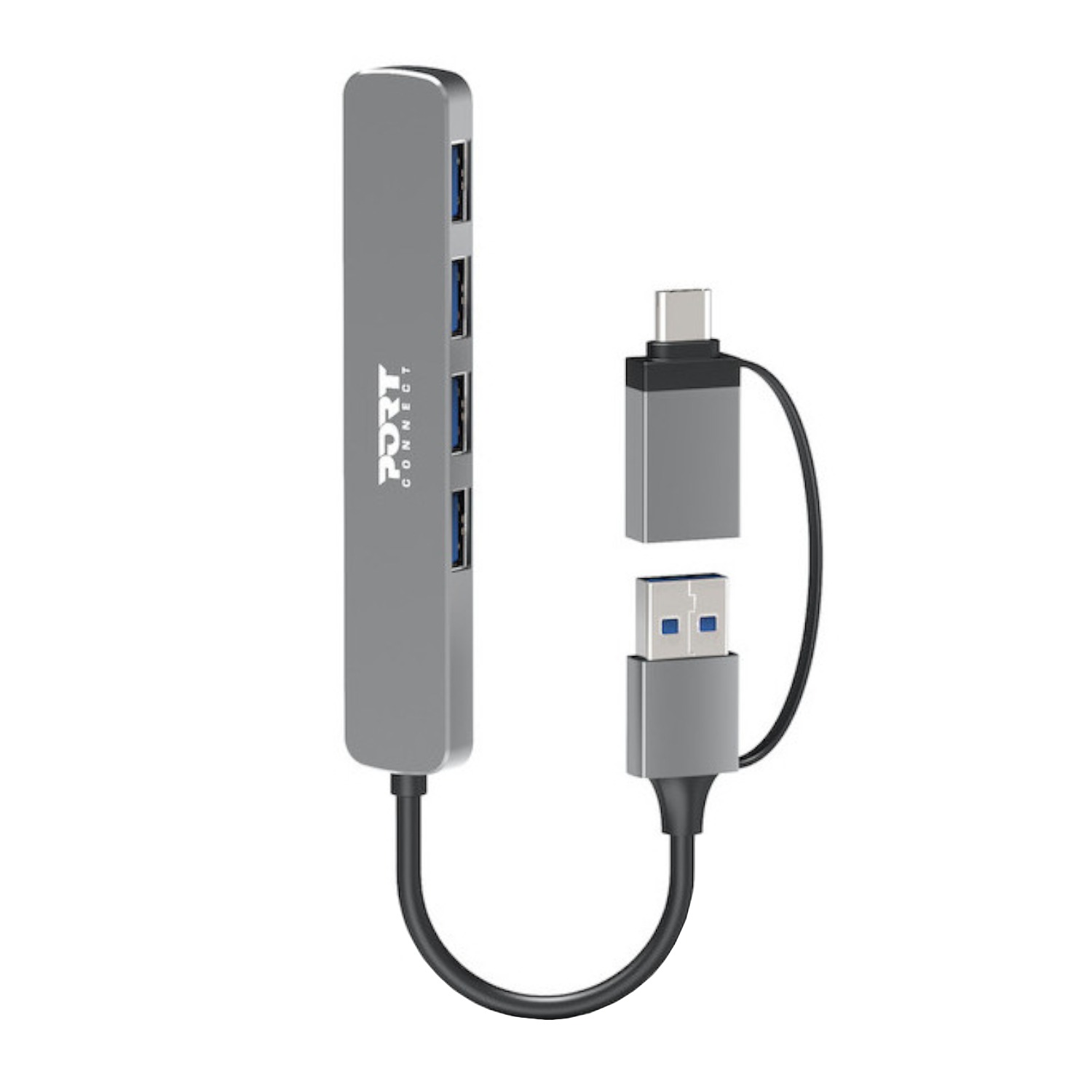 Port Connect USB Type-C to 4-port USB-A 3.0 Hub 1 900161_Port-Connect-USB-Type-C-to-4-port-USB-A-3.0. Port Connect USB Type-C to 4-port USB-A 3.0 Hub