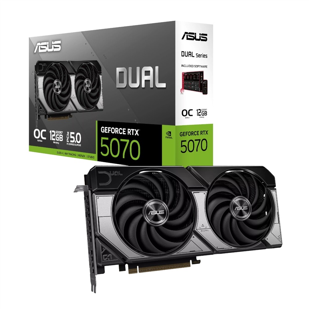 ASUS Dual GeForce RTX 5070 12GB GDDR7 OC Edition Graphics Card 1 DUAL-RTX5070-O12G_ASUS-Dual-GeForce-RTX-5070-12GB-. ASUS Dual GeForce RTX 5070 12GB GDDR7 OC Edition Graphics Card