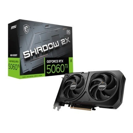 RTX5060TISHADOW2XOCPLU_MSI-GeForce-RTX-5060-Ti-SHA. MSI GeForce RTX 5060 Ti SHADOW 2X OC PLUS 128-bit GDDR7 8GB Graphics Card