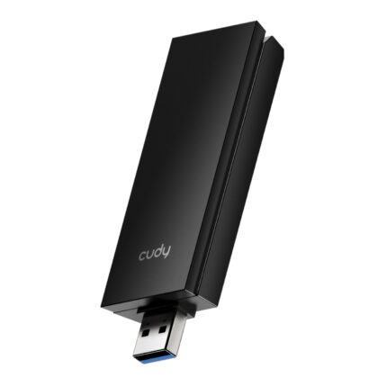 WU5400_Cudy-AX5400-Wi-Fi-6-USB-3.0-Tri-Band-Adapte. Cudy AX5400 Wi-Fi 6E USB 3.0 Tri-Band High-Gain Adapter-Black