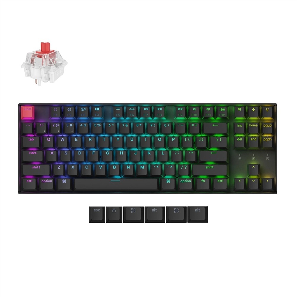 Keychron K8 QMK 80% TKL Wireless Mechanical Keyboard V2 Red Switches - Black 1 K8X-H1_Keychron-K8-QMK-80-TKL-Wireless-Mechanical-. Keychron K8 QMK 80% TKL Wireless Mechanical Keyboard V2 Red Switches - Black