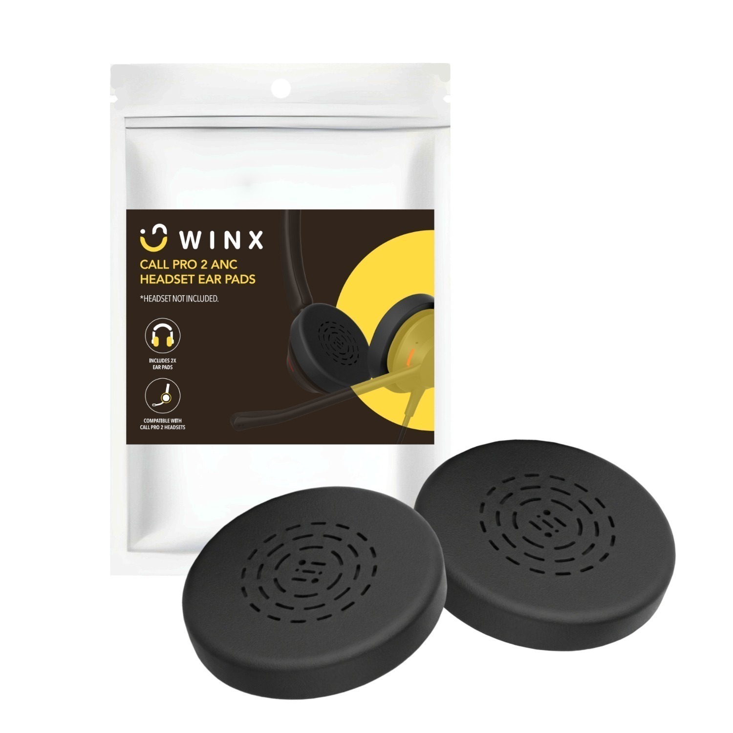 WINX CALL Pro 2 ANC Ear Cub Replacements 1 WX-HSEC01_WINX-Call-Pro-2-ANC-Headset-Ear-Pads-Bla. WINX CALL Pro 2 ANC Ear Cub Replacements
