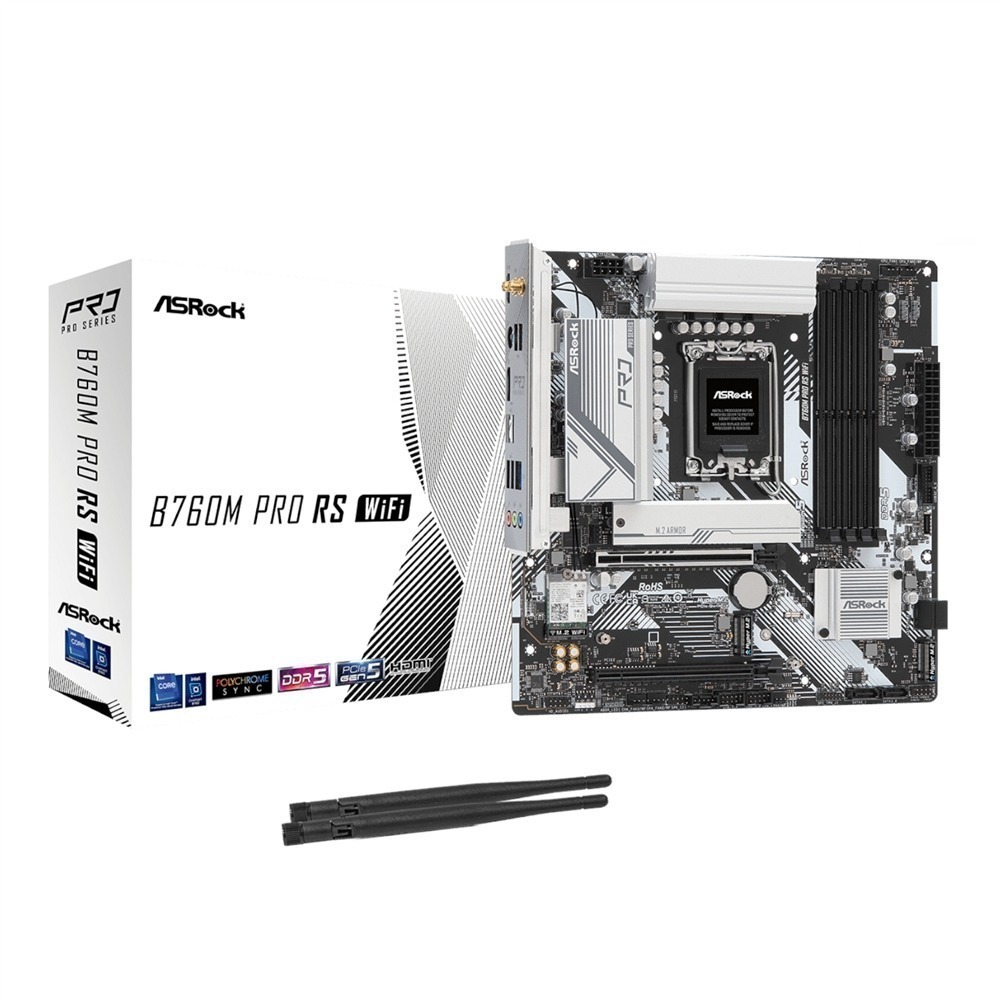 ASRock B760M Pro RS WiFi Intel LGA 1700 MATX Gaming Motherboard 1 B760M-PRO-RS-WIFI_ASRock-B760M-Pro-RS-WiFi-Intel-L. ASRock B760M Pro RS WiFi Intel LGA 1700 MATX Gaming Motherboard