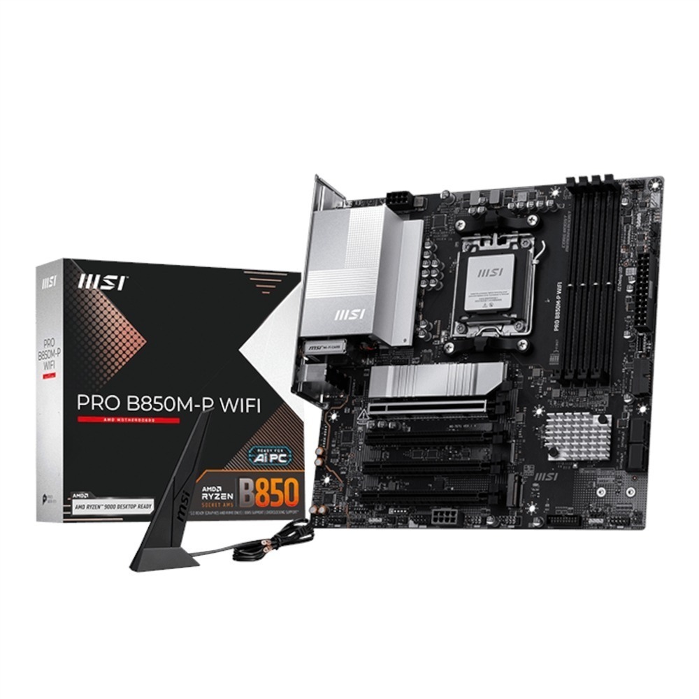 MSI PRO B850M-P WIFI AM5 mATX Motherboard 1 PROB850M-PWIFI_MSI-PRO-B850M-P-WIFI-AM5-mATX-Mothe. MSI PRO B850M-P WIFI AM5 mATX Motherboard