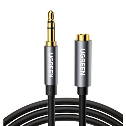 AV118-10595_UGREEN-AV118-3.5mm-AUX-Extension-Cable. UGREEN AV118 3.5mm AUX Extension Cable 3m – Male to Female –(Black)
