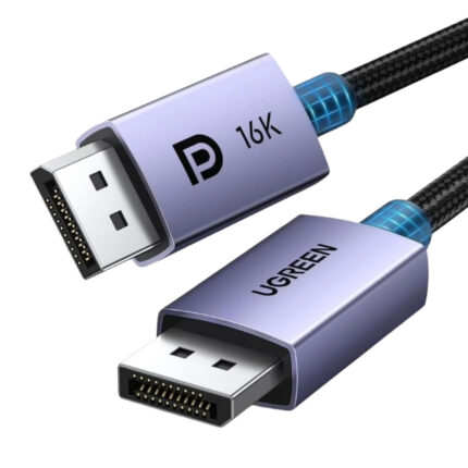 DP118-15384_-UGREEN-DisplayPort-2.1-Cable-2m-80Gbp. UGREEN DP2.1 Male to Male 16K Braided 2M Cable