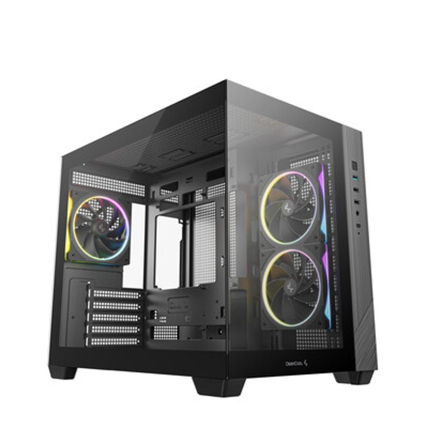 Deepcool CG330 3F Panoramic Dual-Chamber Micro-ATX Gaming Chassis - Black 1 R-CG330-BKNGM3-G_DEEPCOOL_CHASSIS_CG330_5F_MATX_AR. Deepcool CG330 3F Panoramic Dual-Chamber Micro-ATX Gaming Chassis - Black