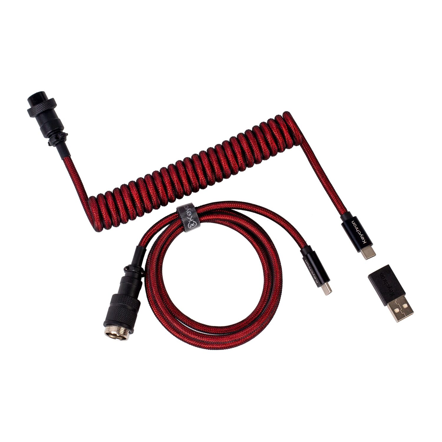 Keychron Coiled Aviator Cable - Red 1 CAB-2_Keychron_Coiled_Aviator_Cable_-_Red_wr_01-2.. Keychron Coiled Aviator Cable - Red