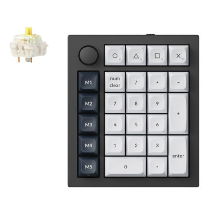 Q0M-M4_Keychron-Q0-Max-QMK-Gateron-Jupiter-Banana-. Keychron Q0 Max QMK Gateron Jupiter Banana RGB Wireless Custom Number Pad Shell White