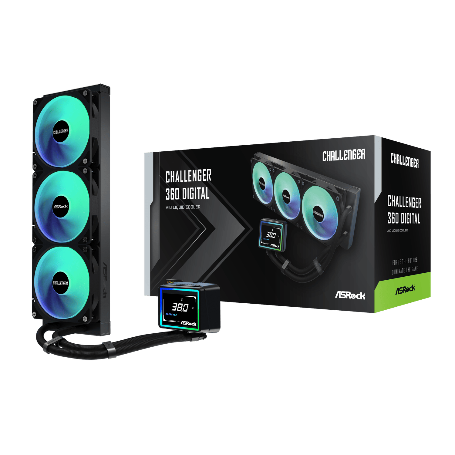 ASRock Challenger 360 Digital AIO Liquid Cooler - Black 1 CHALLENGER-360-DIGITAL_ASRock_Challenger_360_Digit. ASRock Challenger 360 Digital AIO Liquid Cooler - Black