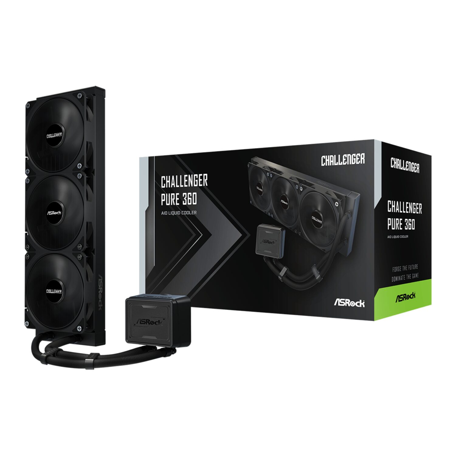 ASRock Challenger Pure 360 AIO Liquid Cooler - Black 1 CHALLENGER-PURE-360_ASRock_Challenger_Pure_360_AIO. ASRock Challenger Pure 360 AIO Liquid Cooler - Black