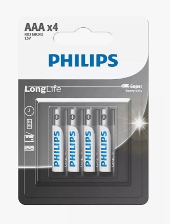 R03L4B/40 #1. Philips AAA (4) LongLife