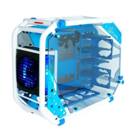 CH-IDF2W+1065 #7. In Win D-Frame 2.0 Open-Frame Chassis - White/Blue (Includes Signature Series 1065W PSU)